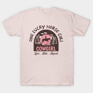 Lucky Horse Girl Cowgirl T-Shirt